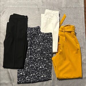 Stylish Women's Pants Bundle - Black, White, Floral, Yellow